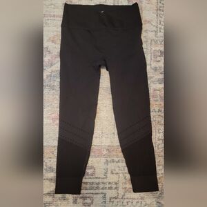 Shefit Seamless Black High-Waisted Leggings With Leg Cut Out Details Size L